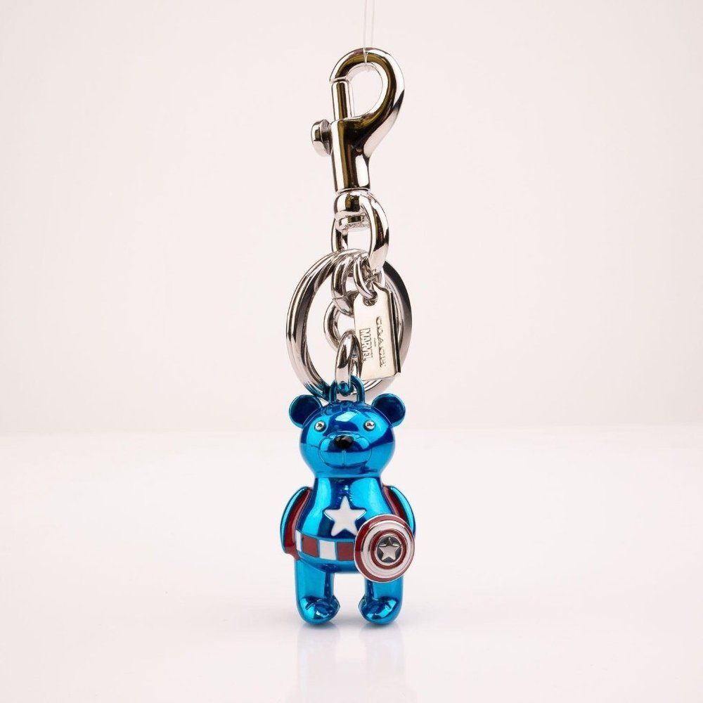 Coach Marvel Captain America Bear Bag Charm Keychain